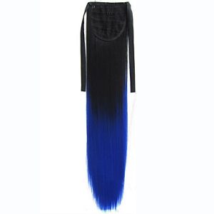 Coda di capelli sintetici Ombre #1B Blu