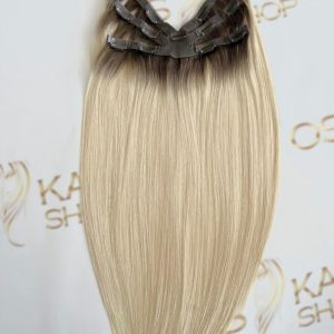 Tessitura Eva Hair (6D capelli russi autentici) Ombre Castano Naturale Deschis/ Biondo Luminos #9/ #60A