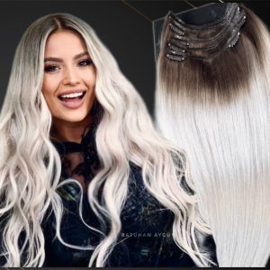 Extensioni Clip-on MiniGold Ombre #4/ Silver