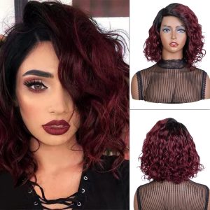 Parrucca bobo balayage 1b/ Borgogna Ondulati