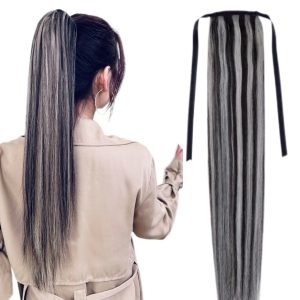 Coada de par Deluxe Balayage #1B/ Grigio Chiaro