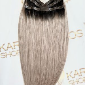 Tessitura Eva Hair (6D capelli russi autentici) Ombre Nero Naturale/ Grey