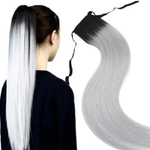 Coda di capelli Oskar Ombre #1B Bianco