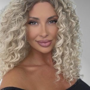 Parrucca Biondo Beige Chiaro Ricci