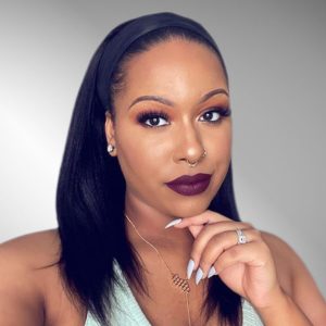 Parrucca Bob lungo nero con fascia circolare elastica