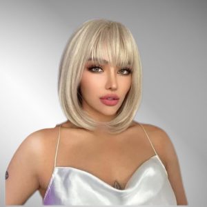 Parrucca Bobo Biondo con Frangia