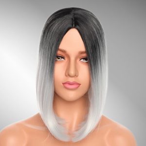 Parrucca Bobo Ombre Nero/Grigio