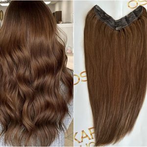 Tessiture di capelli naturali V-Shape #7 Castano Chiaro