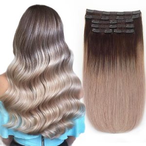 Clip-on Russian Ombre #7/Grigio chiaro