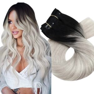 Clip On Premium Dritto Collezione Nera Balayage #1B #100