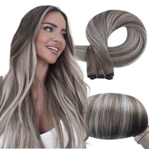 Clip On Premium Dritto Collezione Nera Balayage #9/Grigio chiaro