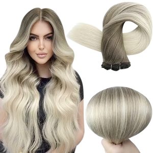 Clip On Premium Dritto Collezione Nera Ombre #7 Grigio chiaro