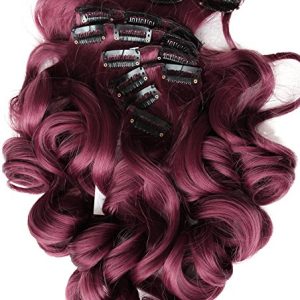 Clip-On Ondulati Sintetico Borgogna