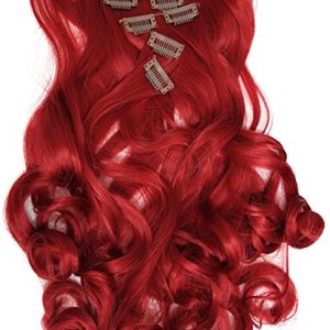 Clip-On Ondulati Sintetico Rosso