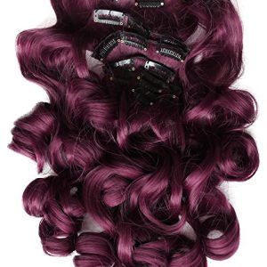 Clip-On Ondulati Sintetico Rosso Vino