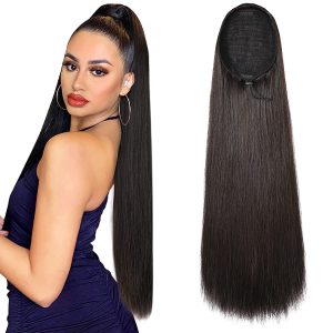Coda di capelli con cordoncino Nero, 70 cm