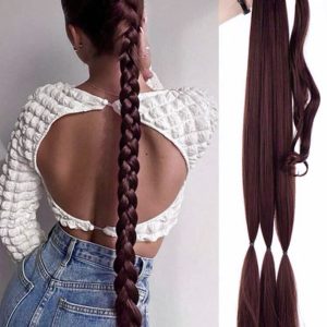 Coda di capelli per intrecci, Borgogna, 70 cm