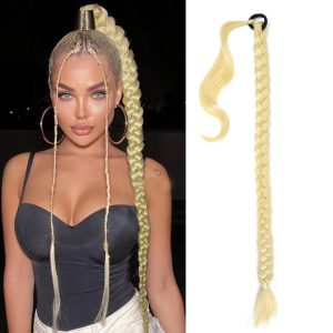 Coda di capelli per intrecci, Biondo Chiaro, 70 cm