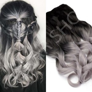 Coda di capelli a doppio uso #1B Grigio