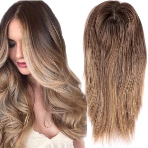 Parrucche Parziali Castano Chiaro/ Biondo Naturale