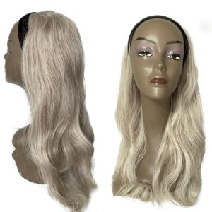 Ciocche di Volume con Fascia Deluxe Grigio Chiaro