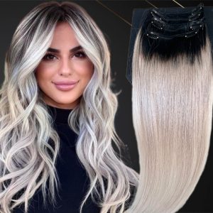Extensioni Clip-on MiniGold Ombre #1B/ Grigio chiaro