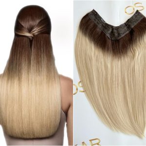 Tessiture di capelli naturali V-Shape Ombre #3/#60