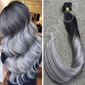 Estensioni Cheratina Collezione Nera Ombre #1B/Grigio