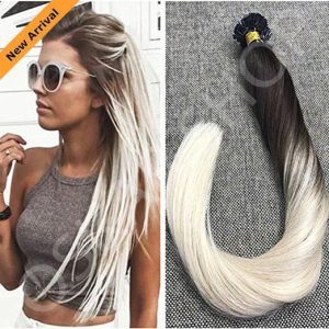 Extensii cheratina Diamond Ombre #1b #100