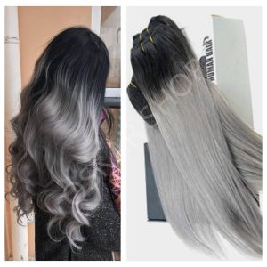 Ciocche Separate Oskar Ombre #1B Grigio