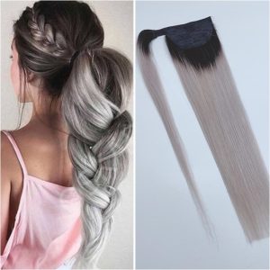 Coda di capelli con velcro Magic Tail Ombre 1B/ Grigio