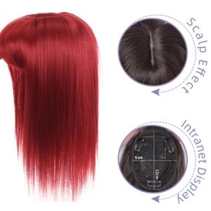 Parrucca Parziale con Frangia Rosso