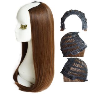 Semiparrucche di capelli naturali U Parte Castano Chiaro