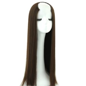 Semiparrucche di capelli naturali U Parte Castano Liscio