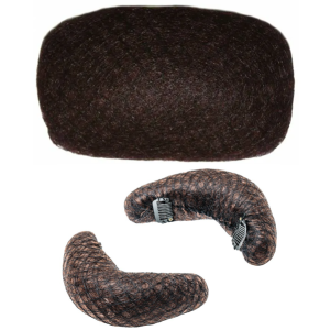 Set 3 spugne in capelli naturali per chignon Castano