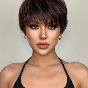 Parrucca in Capelli Naturali Castano Marroneie