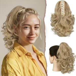 Code di volume ondulate Biondo Beige